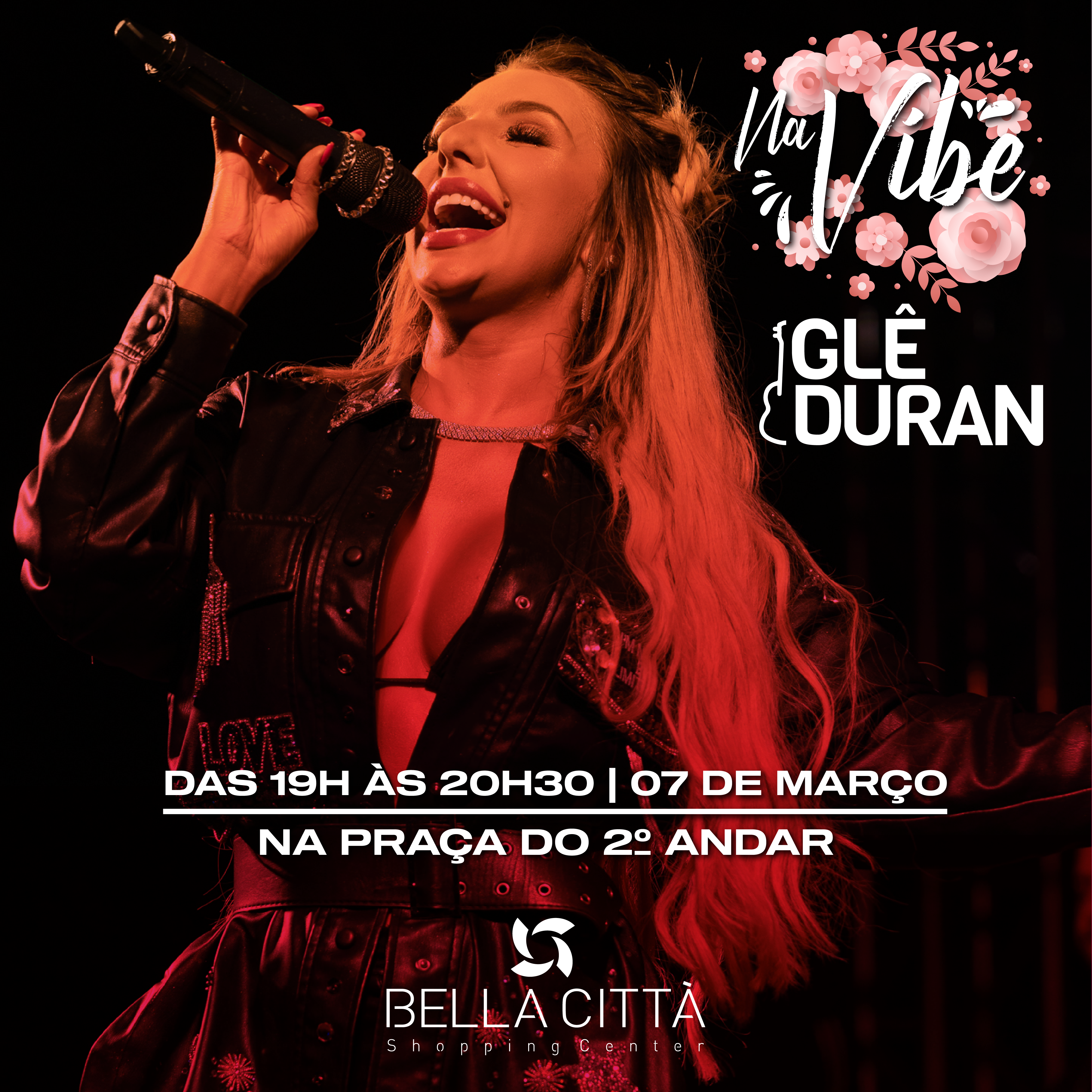 Glê Duran se apresenta no Bella Città Shopping