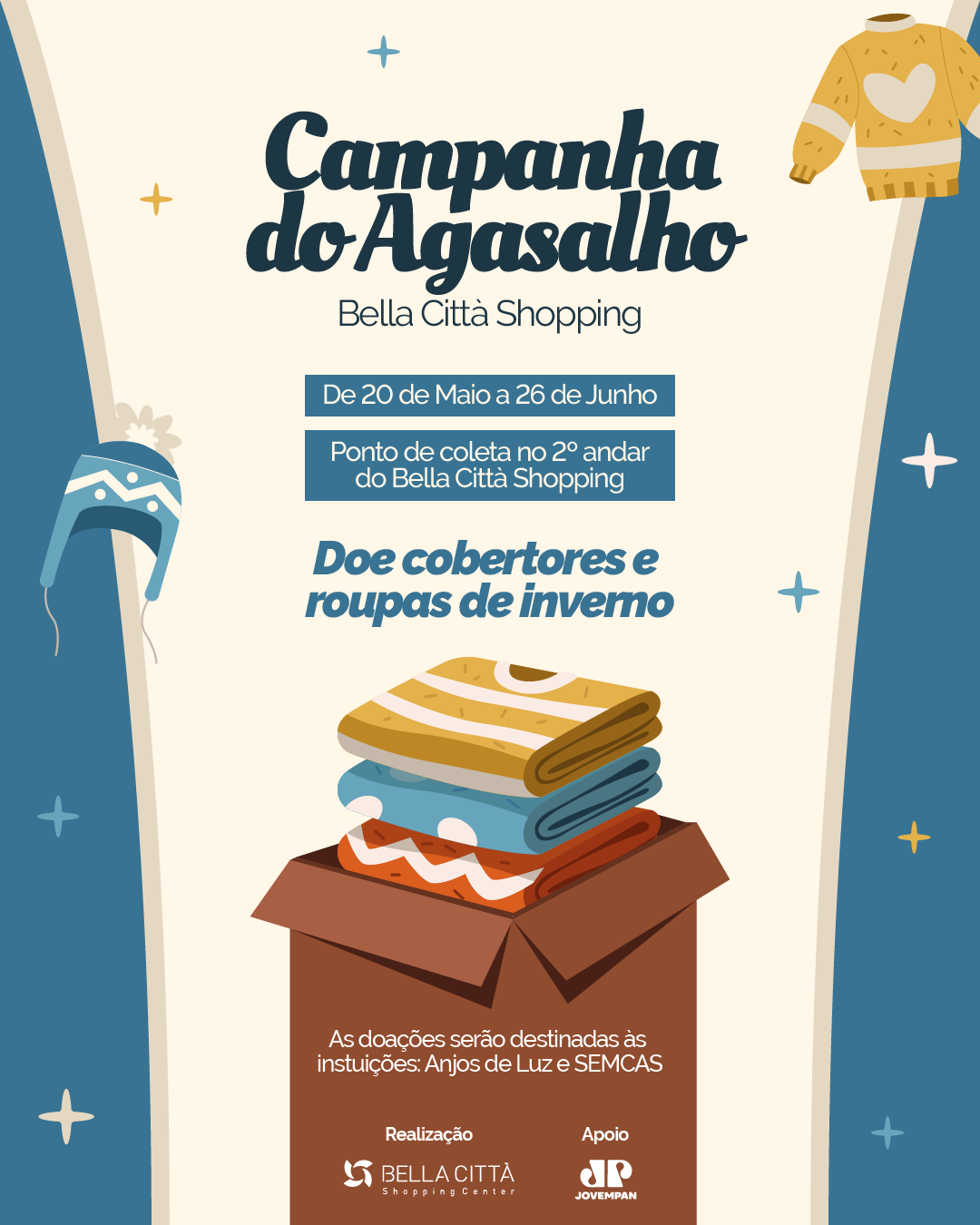 Bella Città Shopping promove Campanha do Agasalho em parceria com a Jovem Pan
