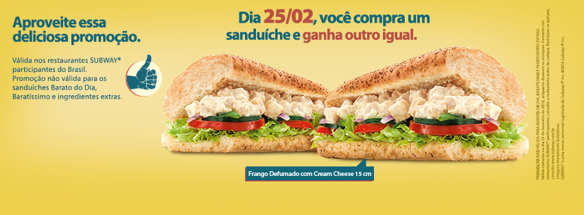 Bogo Day na Subway do Bella Città Shopping