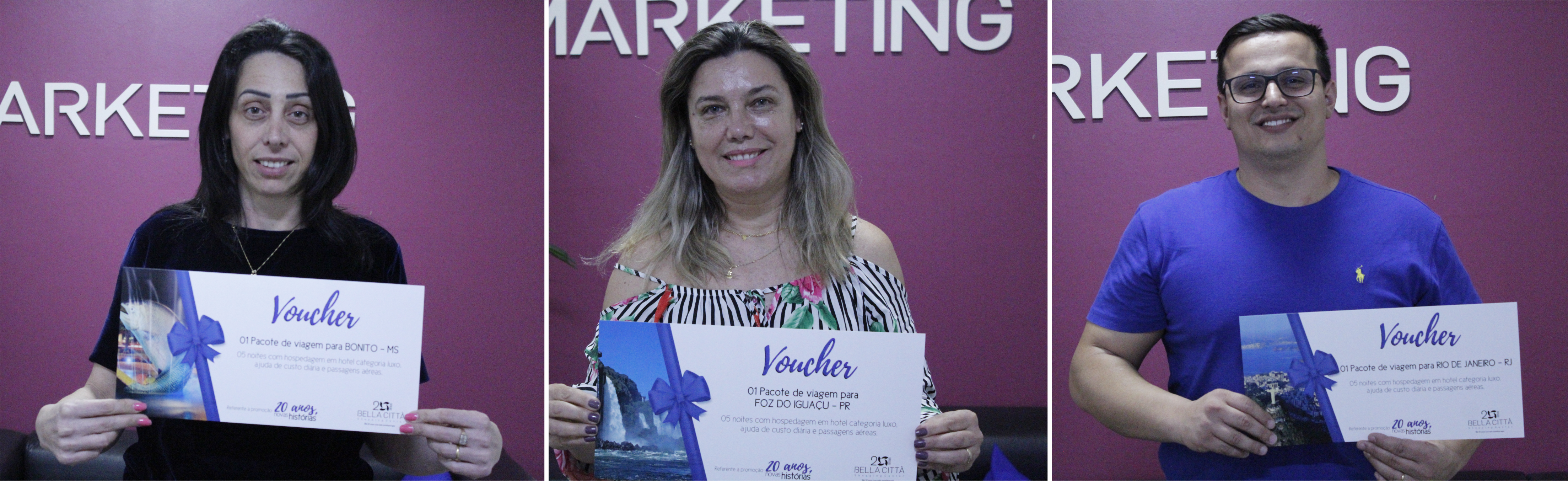 Bella Città entrega 3 viagens do sexto sorteio da promoção “20 anos, novas histórias”