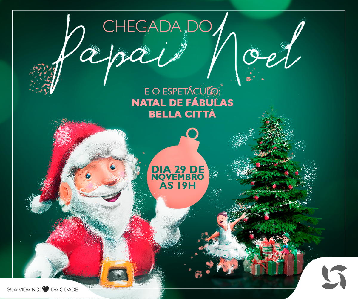 O Papai Noel chega ao mundo encantado do Bella