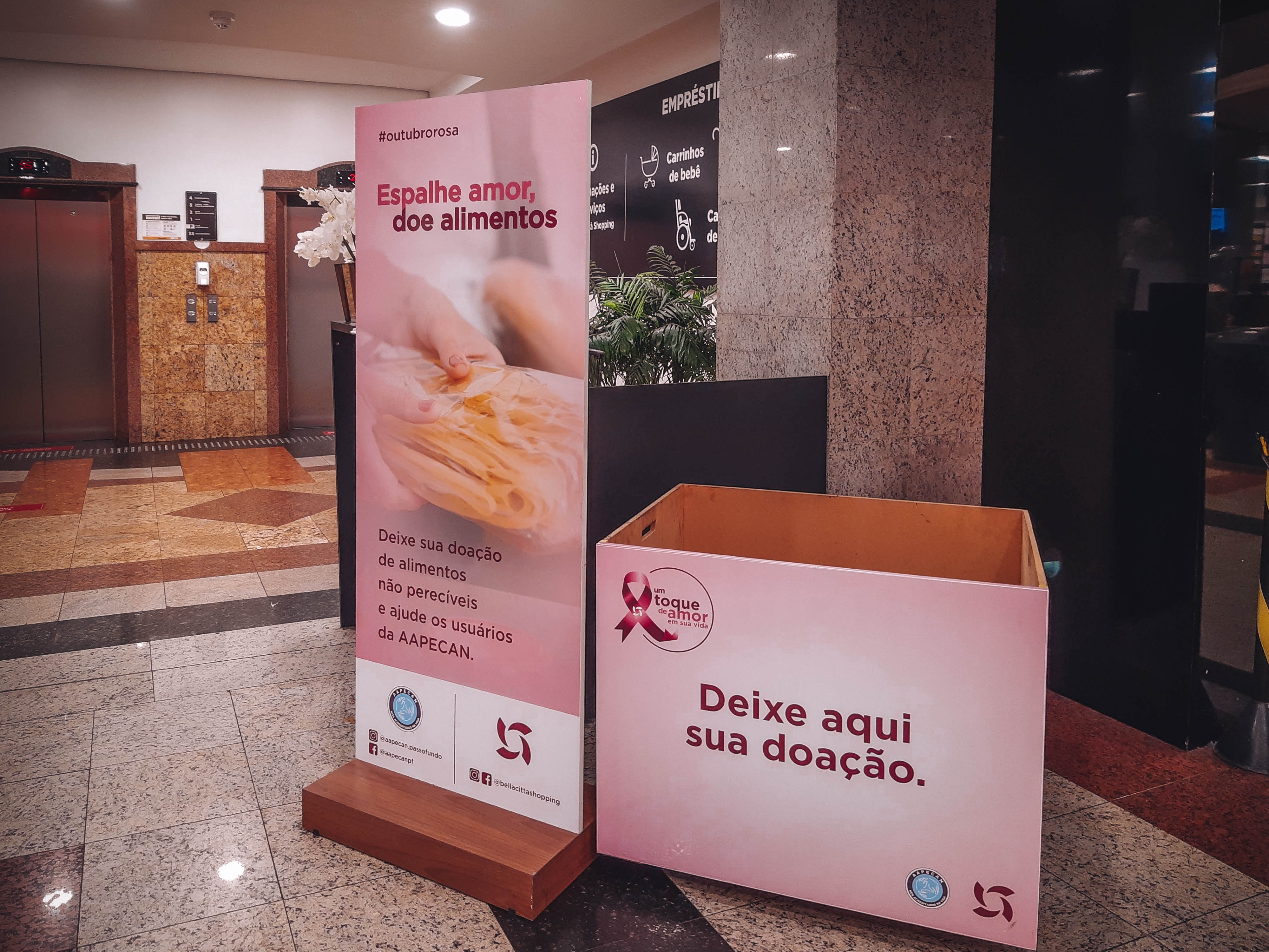 OUTUBRO ROSA NO BELLA ARRECADA ALIMENTOS PARA A AAPECAN