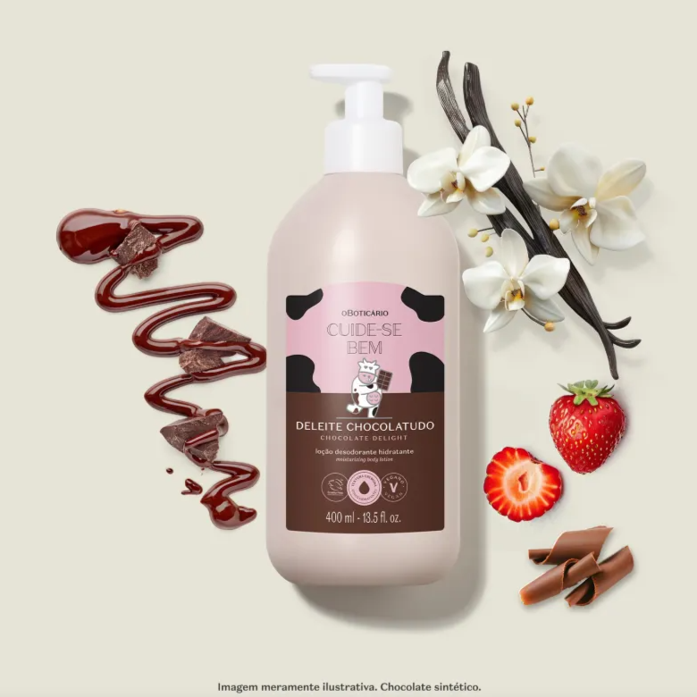 Loção Desodorante Hidratante Corporal Cuide-se Bem Deleite Chocolatudo, 400ml