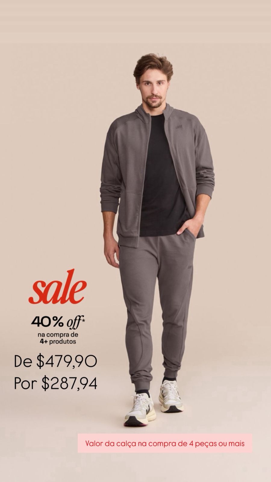 Valor da calça na compra de 4 peças ou mais 