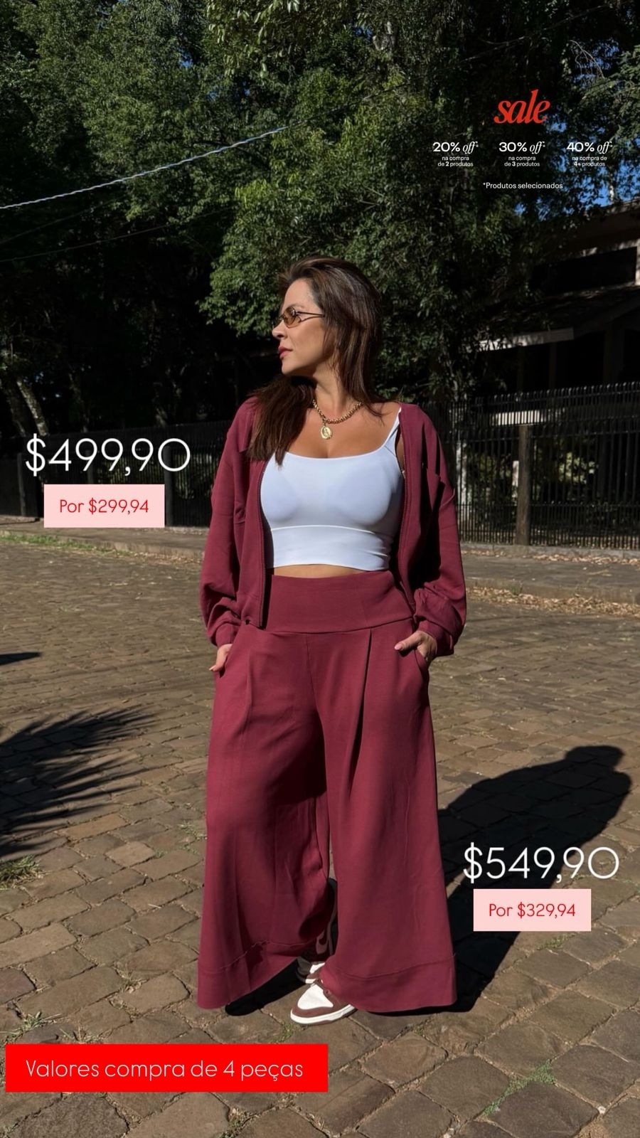 Valor da calça na compra de 4 peças ou mais 