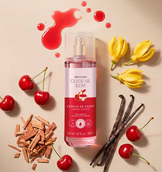 Body Splash Desodorante Colônia Cereja de Fases 200ml